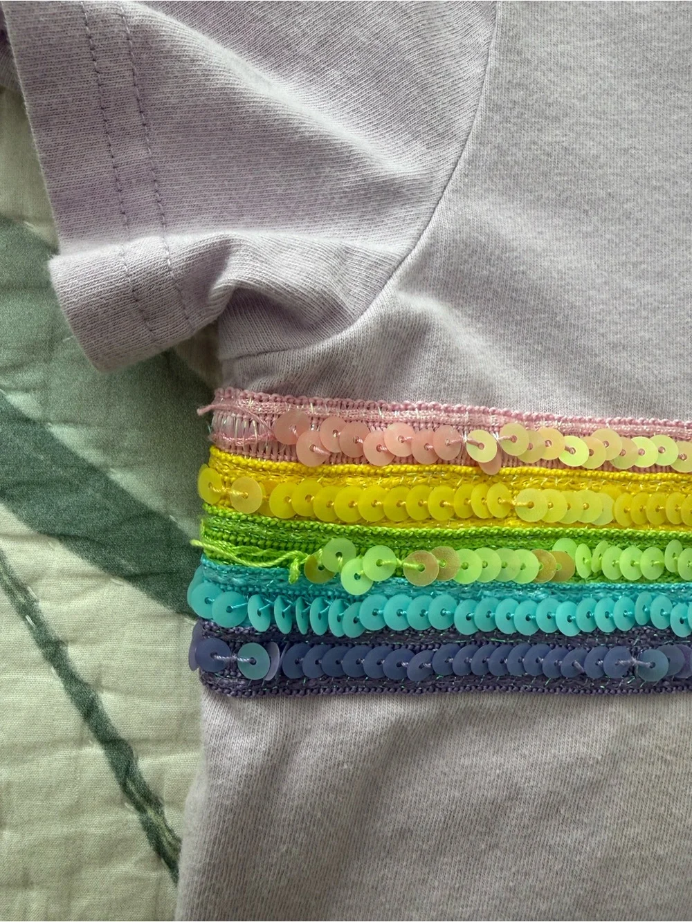 Lola + The Boys Lilac Rainbow Sequin Short Set